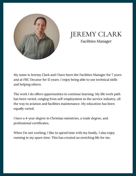church staff bio.